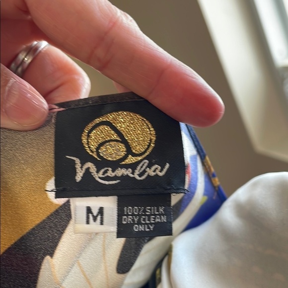 ANNE NAMBA Multicolored 3/4 Sleeve Asymmetrical Blouse - Picture 2 of 6